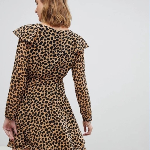 Free People Leopard Print Frenchie Mini Wrap Dress - Picture 9 of 9
